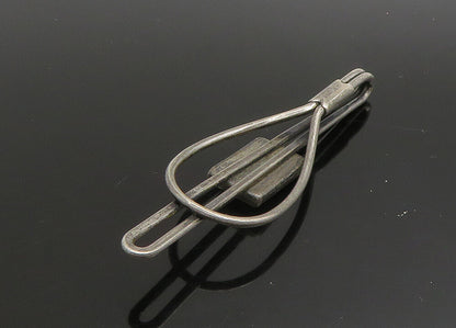 925 Sterling Silver  Vintage Mother Of Pearl Dark Tone Tie Clip  TR3182