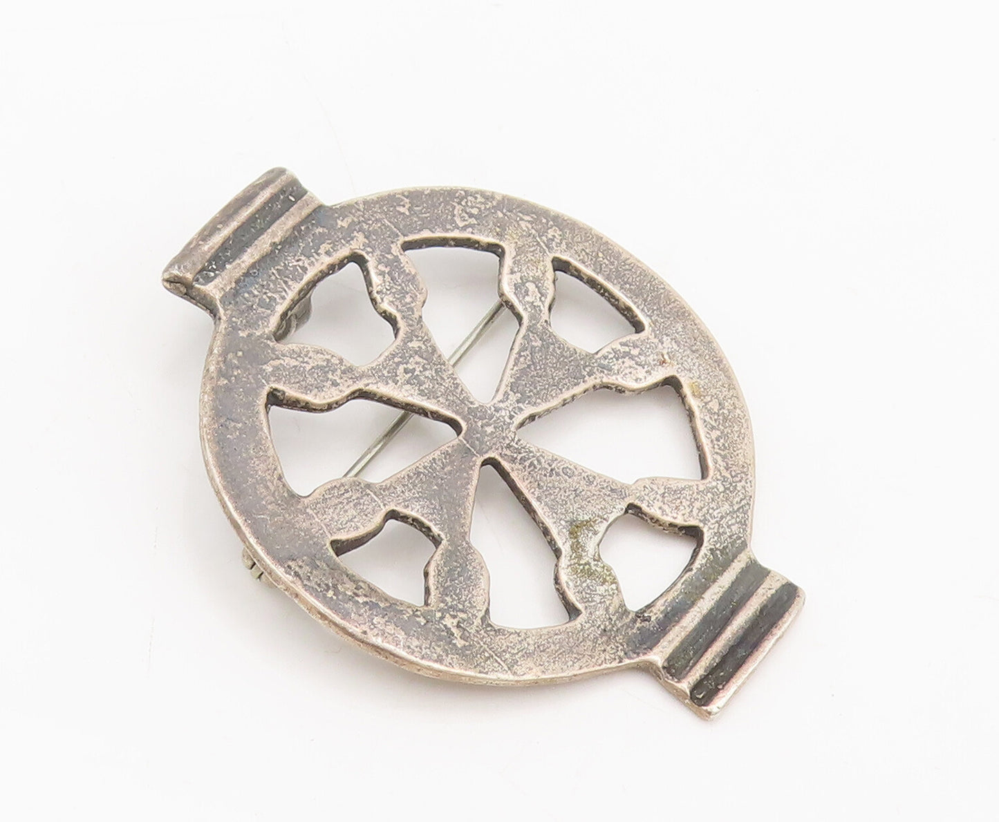 MMA 925 Sterling Silver  Vintage Antique Carved Wheal Brooch Pin  BP10477