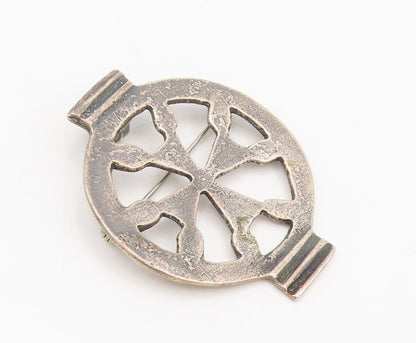 MMA 925 Sterling Silver  Vintage Antique Carved Wheal Brooch Pin  BP10477