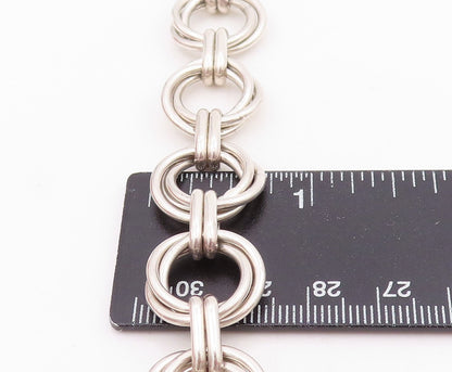 925 Sterling Silver Vintage Bracelet Interlocking Geometric Circles BT11558