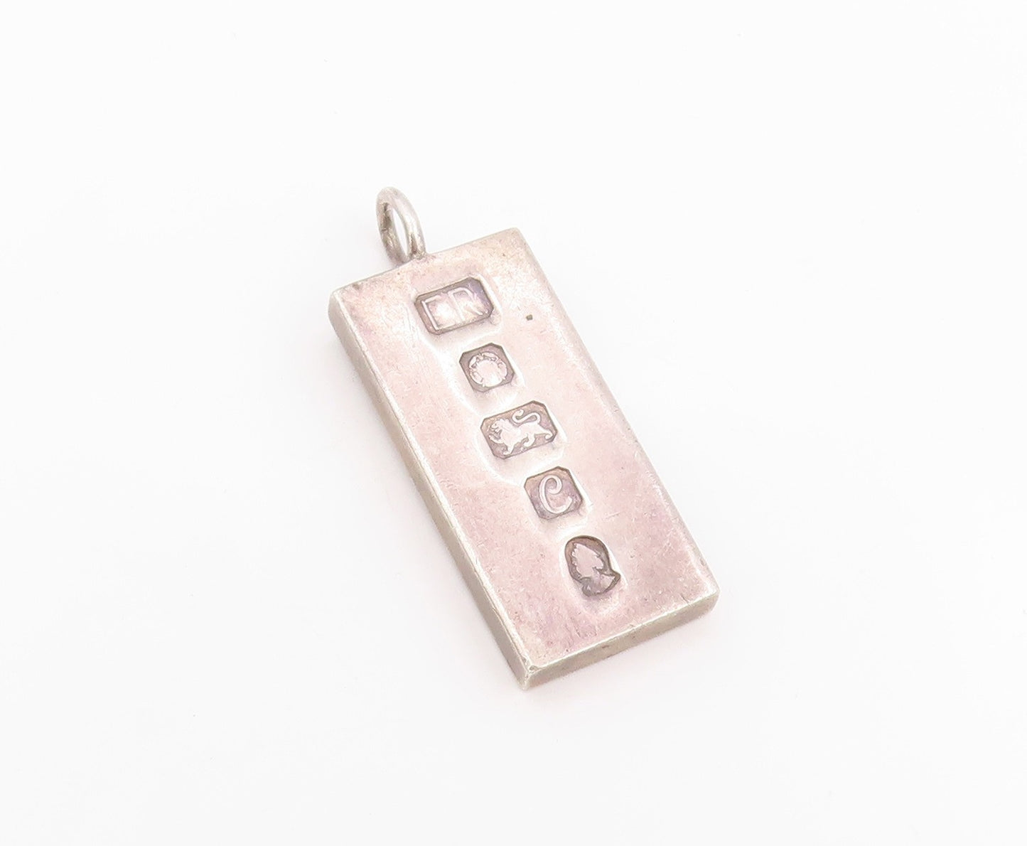 925 Sterling Silver Vintage Pendant 1977 Queen Elizabeth Ingot Bar  PT26144