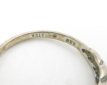 KABANA 925 Sterling Silver Vintage Dark Tone Twist Dome Band Ring Sz 6 RG18073
