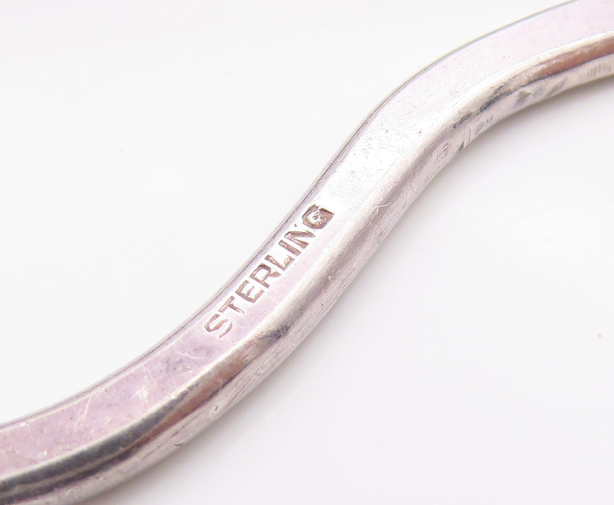 BECKERHOFF 925 Silver Vintage Minimalist Hammered Outline Brooch Pin  BP9788