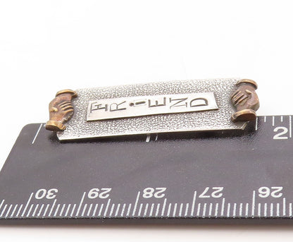 925 Sterling Silver Vintage Brooch Pin Designer Solid Etched FRIEND  BP11331