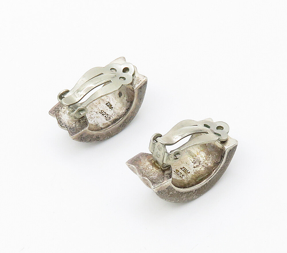 ZINA 925 Sterling Silver  Vintage Smooth Curved Non Pierce Earrings  EG8317