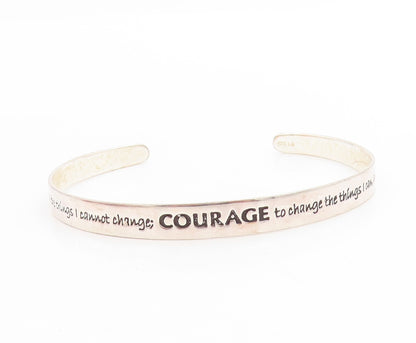 925 Sterling Silver Vintage Bracelet Engraved Courage Serenity Prayer  BT11483