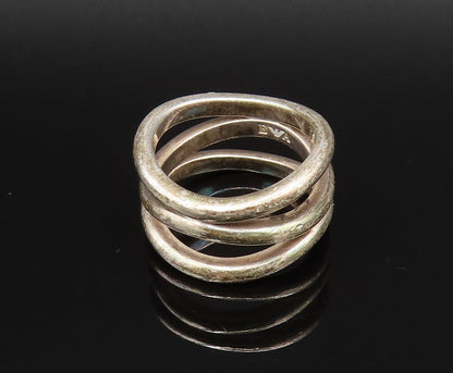 EMPORIO ARMANI 925 Silver  Vintage Modernist Wavy Open Band Ring Sz 7  RG25717