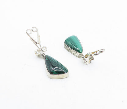 DTR JAY KING 925 Sterling Silver  Vintage Malachite Dangle Earrings  EG2333
