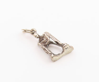 925 Sterling Silver  Vintage Petite Matador Bull Fighter Pendant  PT18665