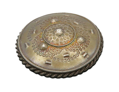925 Sterling Silver  Vintage Dark Tone Floral Pattern Twist Brooch Pin  BP6814