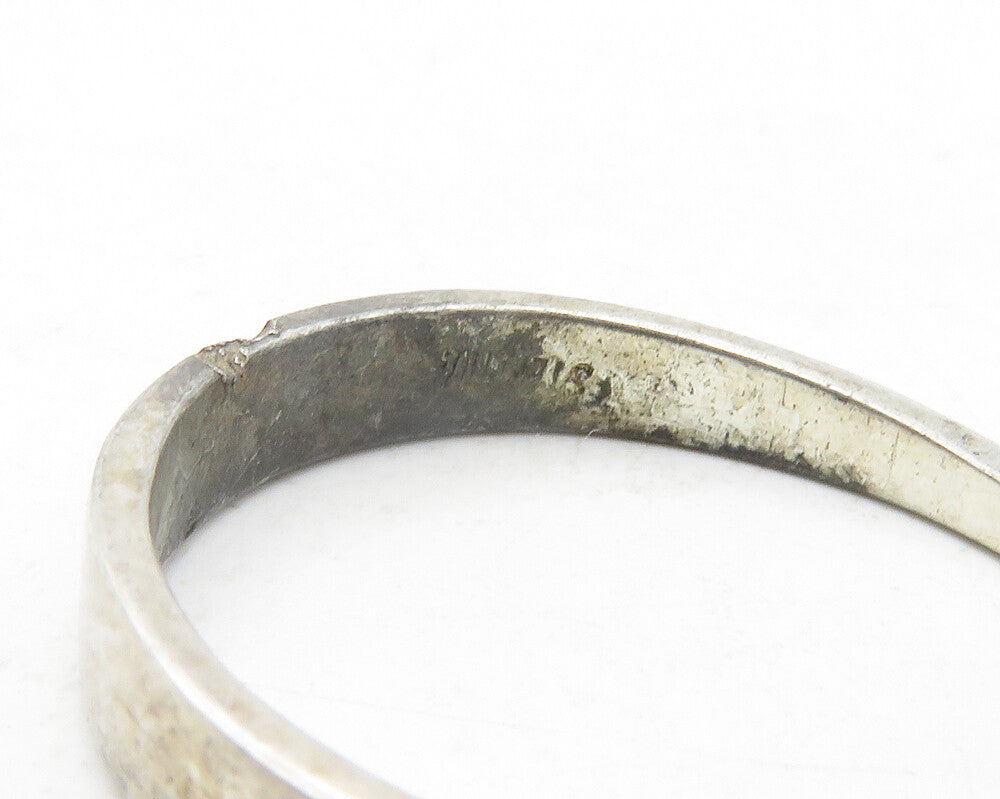 925 Sterling Silver  Vintage Dark Tone Shiny Smooth Band Ring Sz 8.5  RG11938