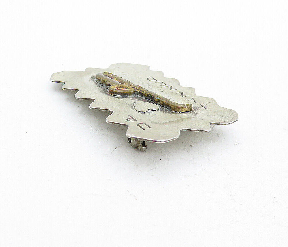 925 Sterling Silver  Vintage Two Tone Jazzed Up Saxophone Brooch Pin  BP1875