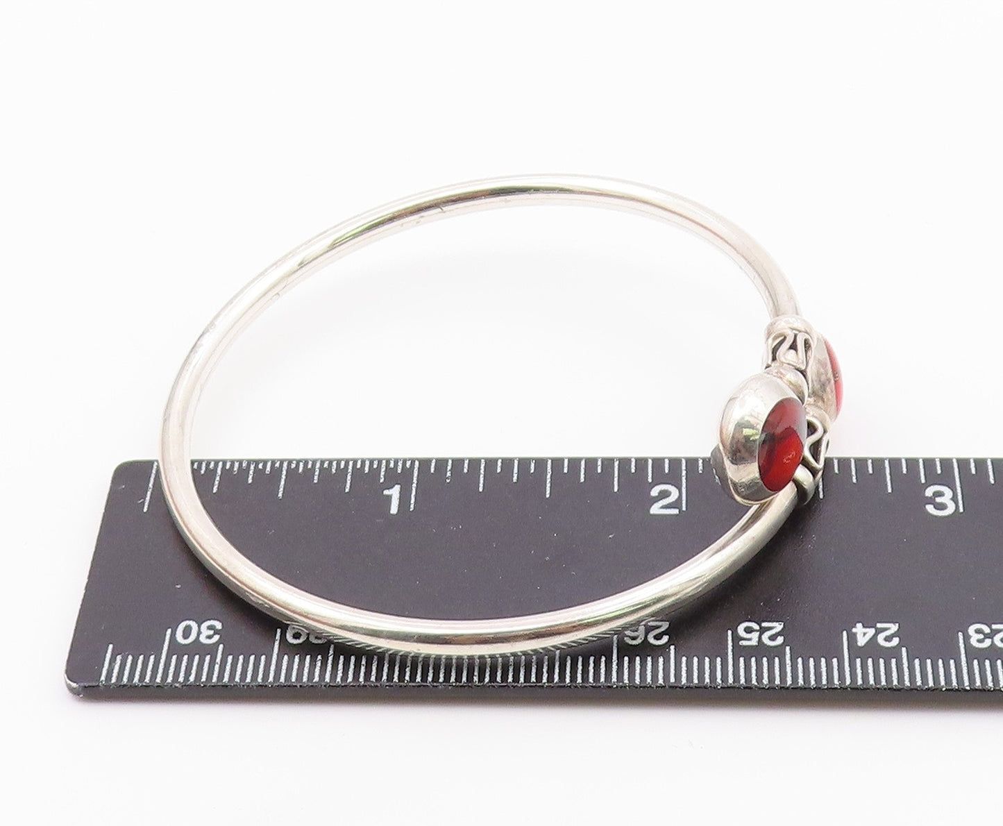 925 Sterling Silver  Vintage Smooth Swirl Detail Bypass Bangle Bracelet BT9280