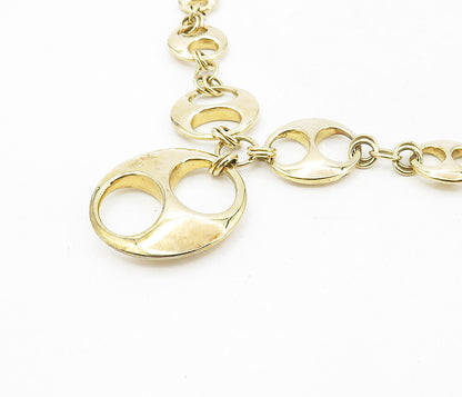 ROSS SIMON 925 Silver  Shiny Gold Plated Round Link Chain Necklace  NE1573