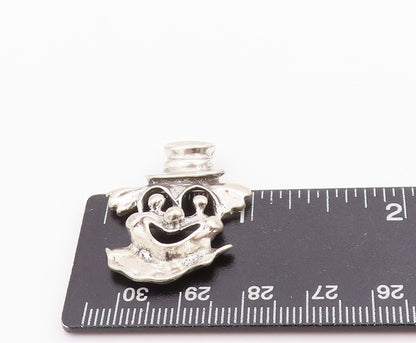 925 Sterling Silver Vintage Pendant Happy Joker Face Cutout  PT24377