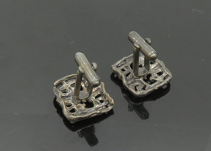 925 Sterling Silver  Vintage Dark Tone Modernist Design Cufflinks  TR2807