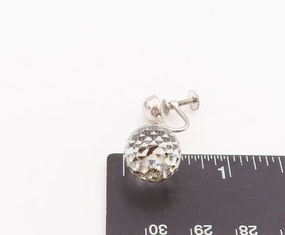 925 Sterling Silver Vintage Earrings Modernist Water Drop Cut CZ  EG13057