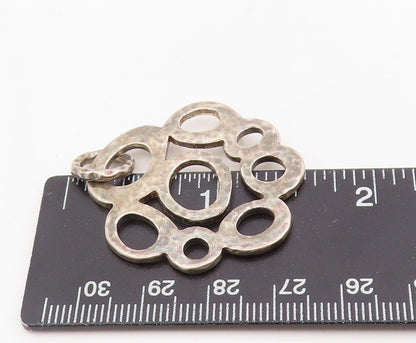 925 Sterling Silver Vintage Pendant IPPOLITA Hammered Floral Medallion  PT25546