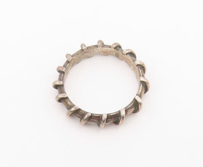 925 Sterling Silver Vintage Ring Brutalist Wrapped Coil Band  Sz 9  RG36649
