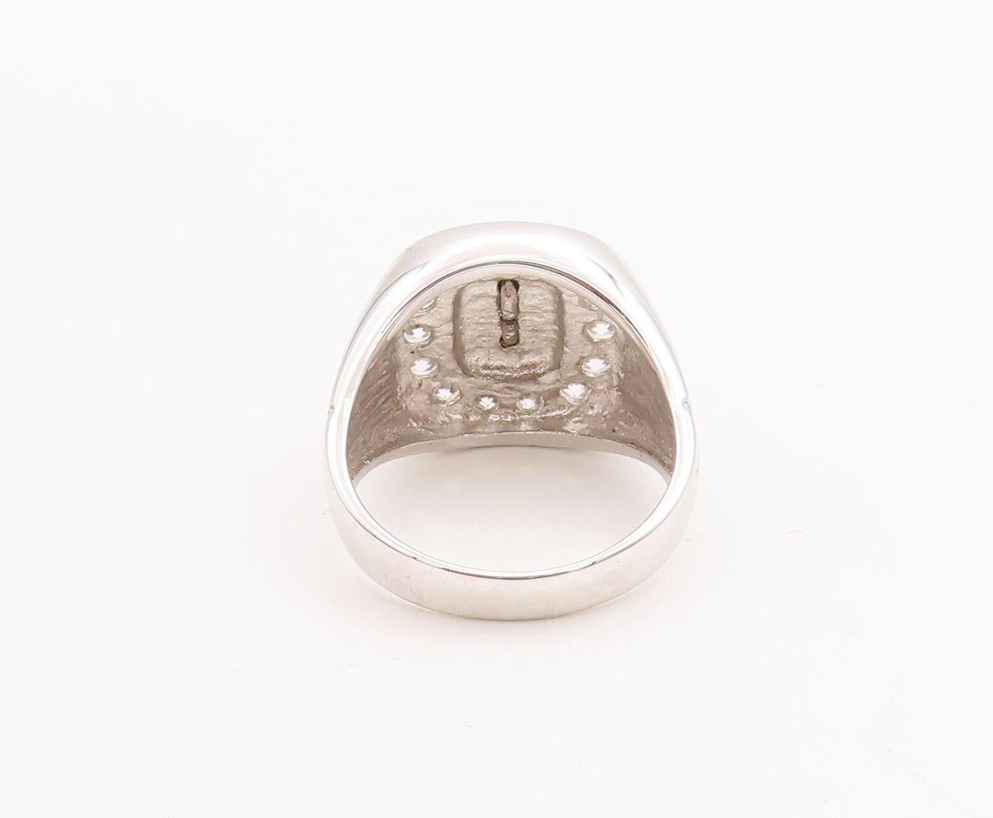 925 Sterling Silver Vintage Ring Minimalist Cross Halo CZ Frame  Sz 11  RG28988