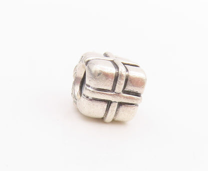 925 Sterling Silver Vintage Pendant PANDORA Carved Gift Box Charm  PT24499