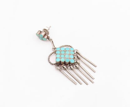 925 Sterling Silver Vintage Earrings NAVAJO ZUNI Gemstone Single Lot  EG14288