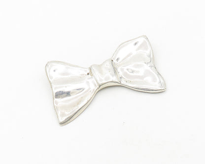 925 Sterling Silver  Vintage Modernist Bow Tied Ribbon Brooch Pin  BP7367