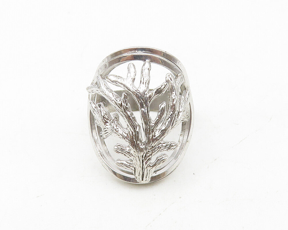 TAHARA & CO 925 Silver  Shiny Tree Branches Motif Band Ring Sz 7  RG10394