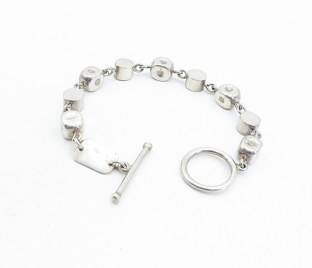 BRENDA SCHOCHFELD 925 Sterling Silver  Vintage Beaded Chain Bracelet  BT3048