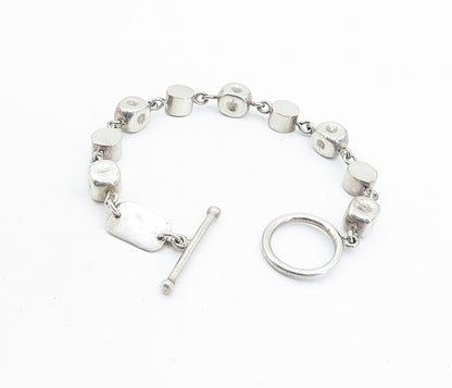 BRENDA SCHOCHFELD 925 Sterling Silver  Vintage Beaded Chain Bracelet  BT3048