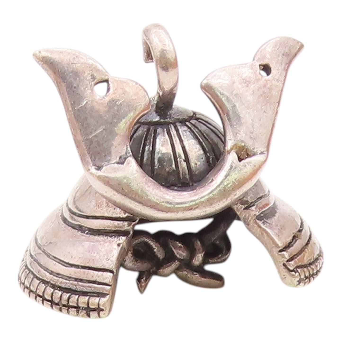 925 Sterling Silver  Vintage Samurai Helmet Pendant  PT17142