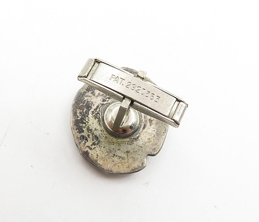 925 Sterling Silver  Vintage Greek Roman Royal Figure Cuff Links  TR1530