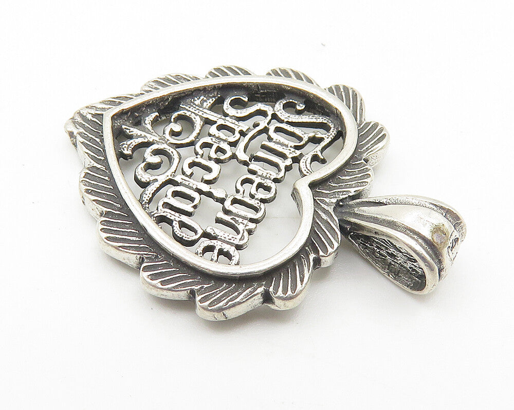 925 Sterling Silver  Vintage Someone Special Open Love Heart Pendant  PT8487