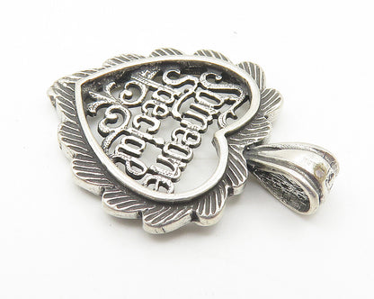 925 Sterling Silver  Vintage Someone Special Open Love Heart Pendant  PT8487