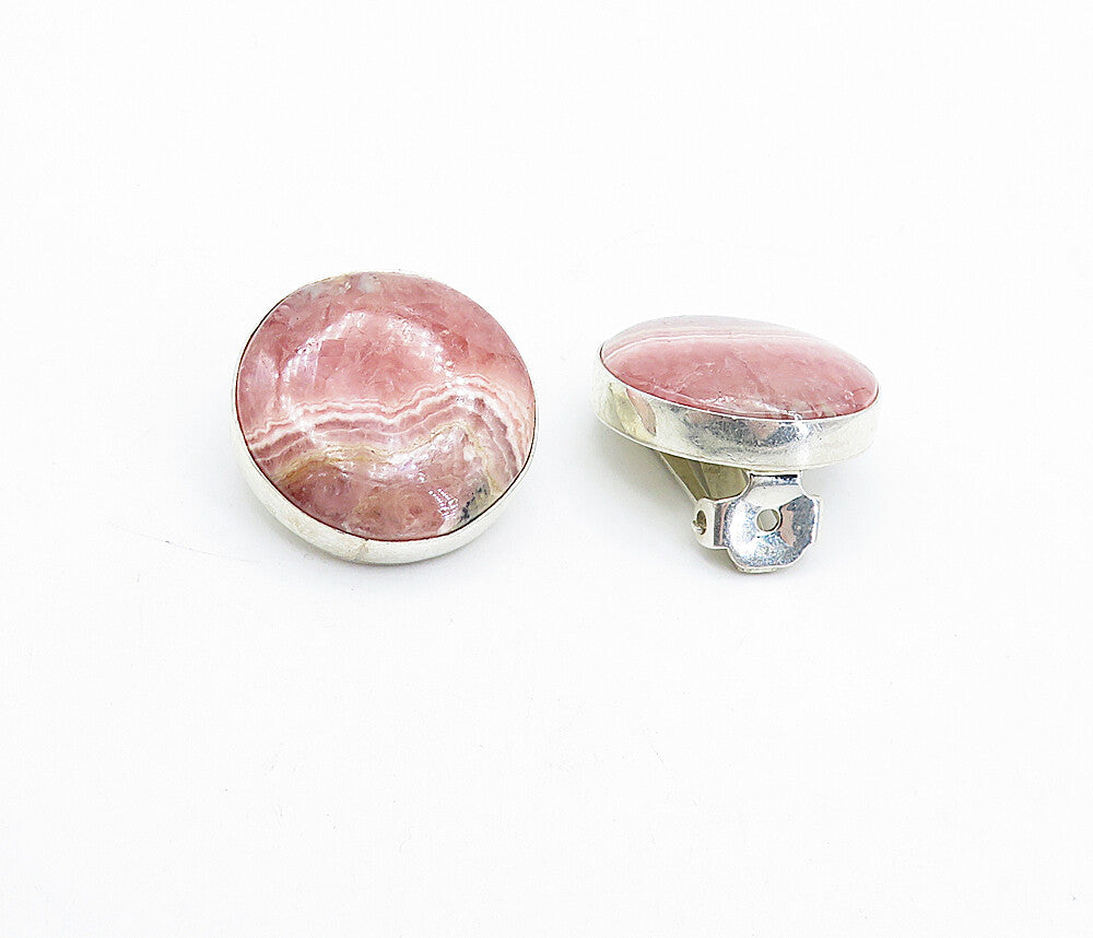 DTR JAY KING 925 Silver Vintage Rhodochrosite Non Pierce Earrings EG2253