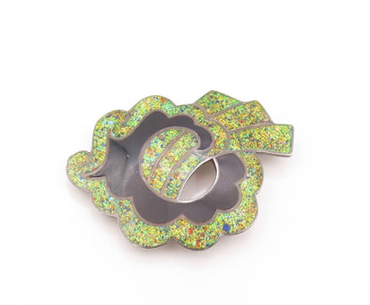 925 Sterling Silver Vintage Brooch MARGOT DE TAXCO Brutalist Enameled BP11550