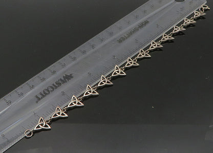 PETER STONE 925 Sterling Silver  Vintage Celtic Knot Chain Bracelet  BT8636
