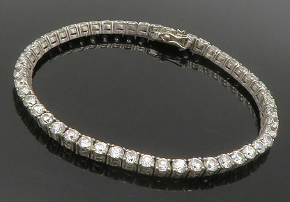 925 Sterling Silver  Round Cut Sparkling Cubic Zirconia Tennis Bracelet BT5234