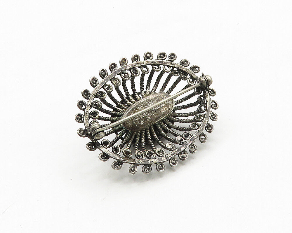 TOPAZIO PORTUGAL 925 Silver  Vintage Twist Dome Design Brooch Pin  BP7063