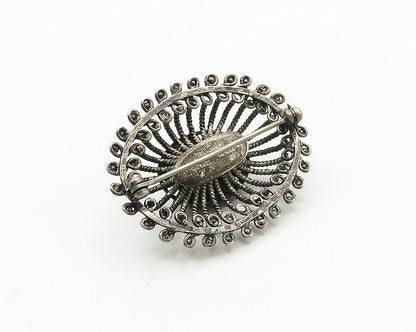 TOPAZIO PORTUGAL 925 Silver  Vintage Twist Dome Design Brooch Pin  BP7063