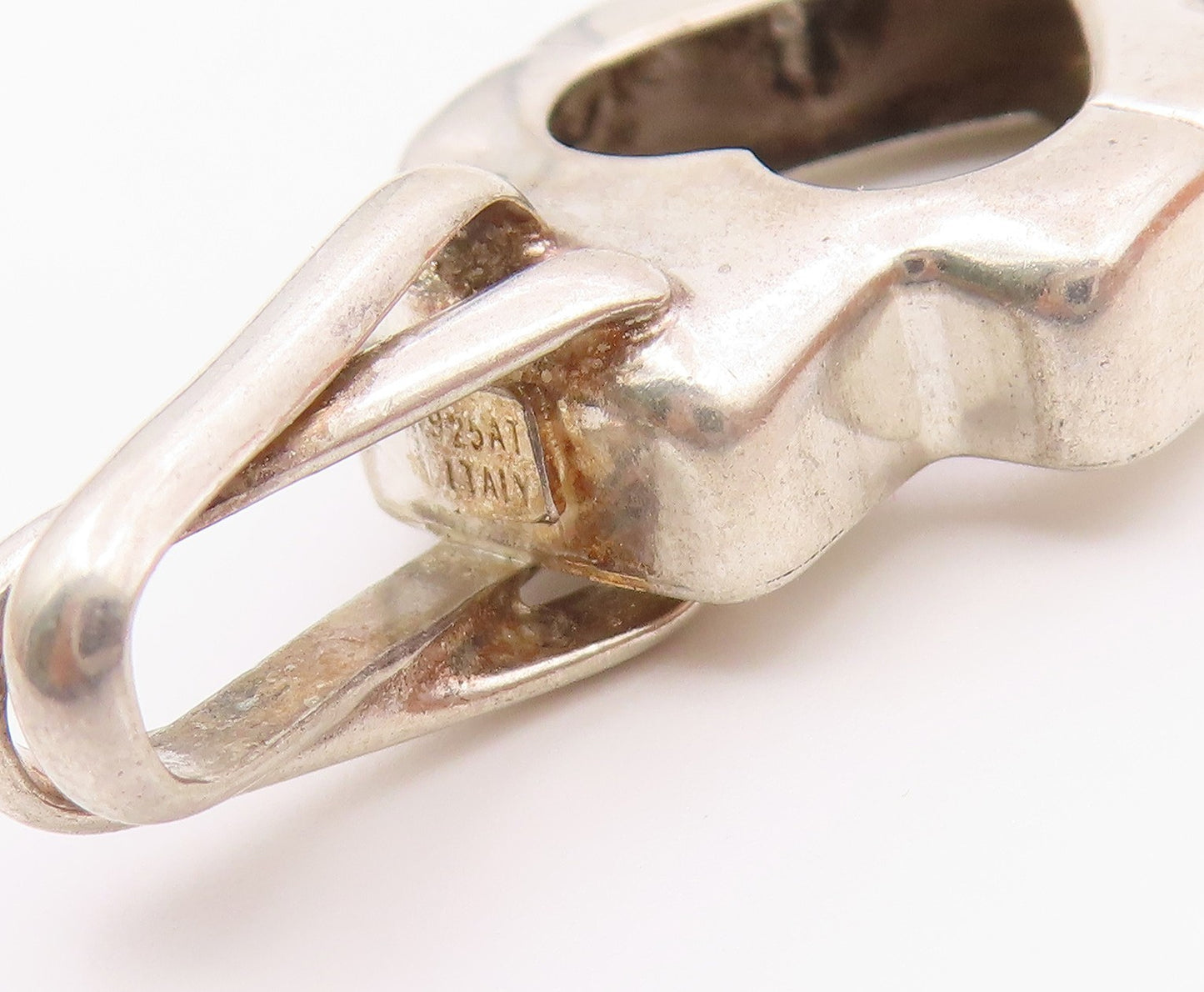 925 Sterling Silver  Vintage Open Love Heart Religious Cross Pendant  PT19584