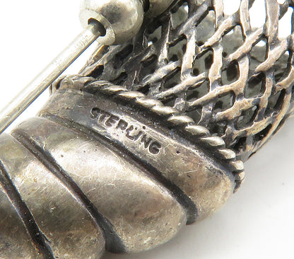 925 Sterling Silver  Vintage Dark Tone Wizard's Hat Magic Lapel Pin  TR2100