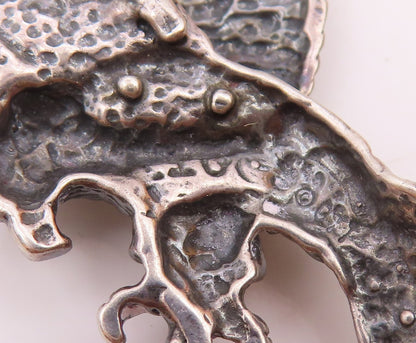 925 Sterling Silver  Vintage Shiny Diamond Cut Flying Eagle Pendant  PT19714
