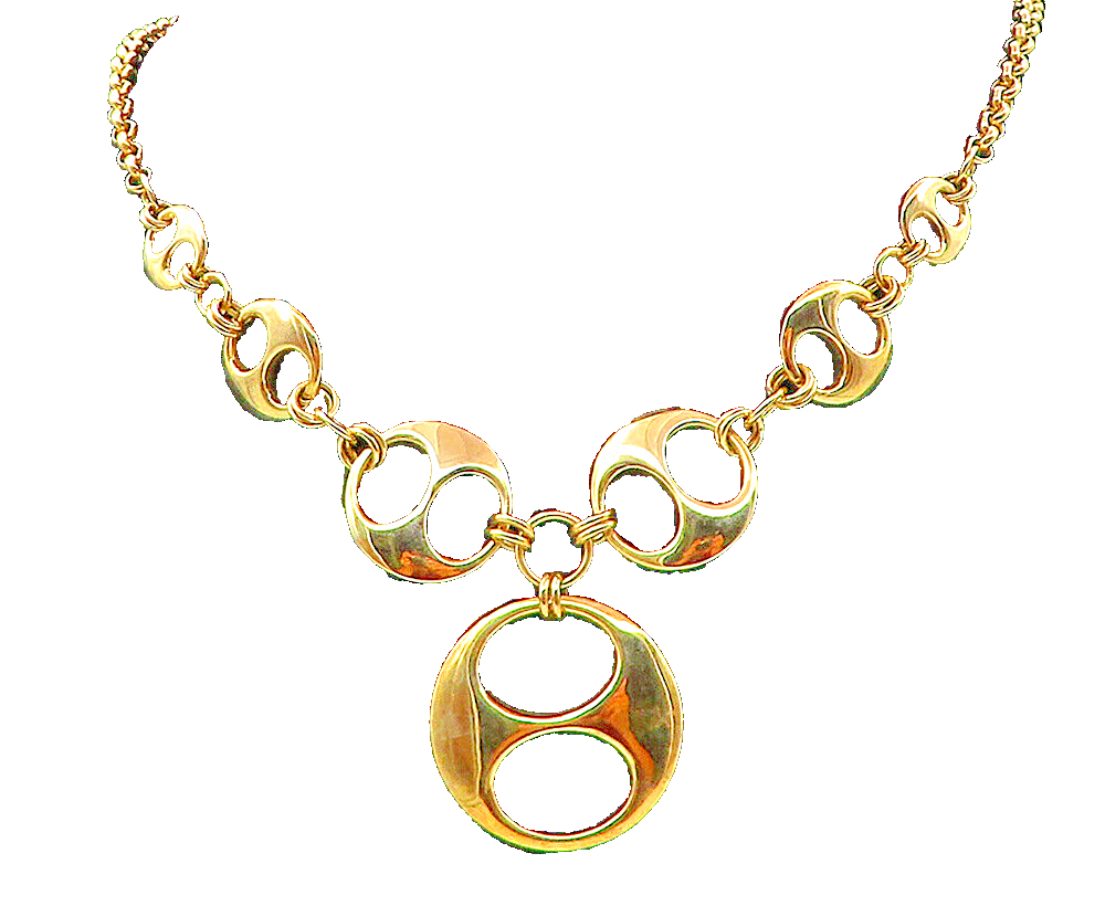 ROSS SIMON 925 Silver  Shiny Gold Plated Round Link Chain Necklace  NE1573