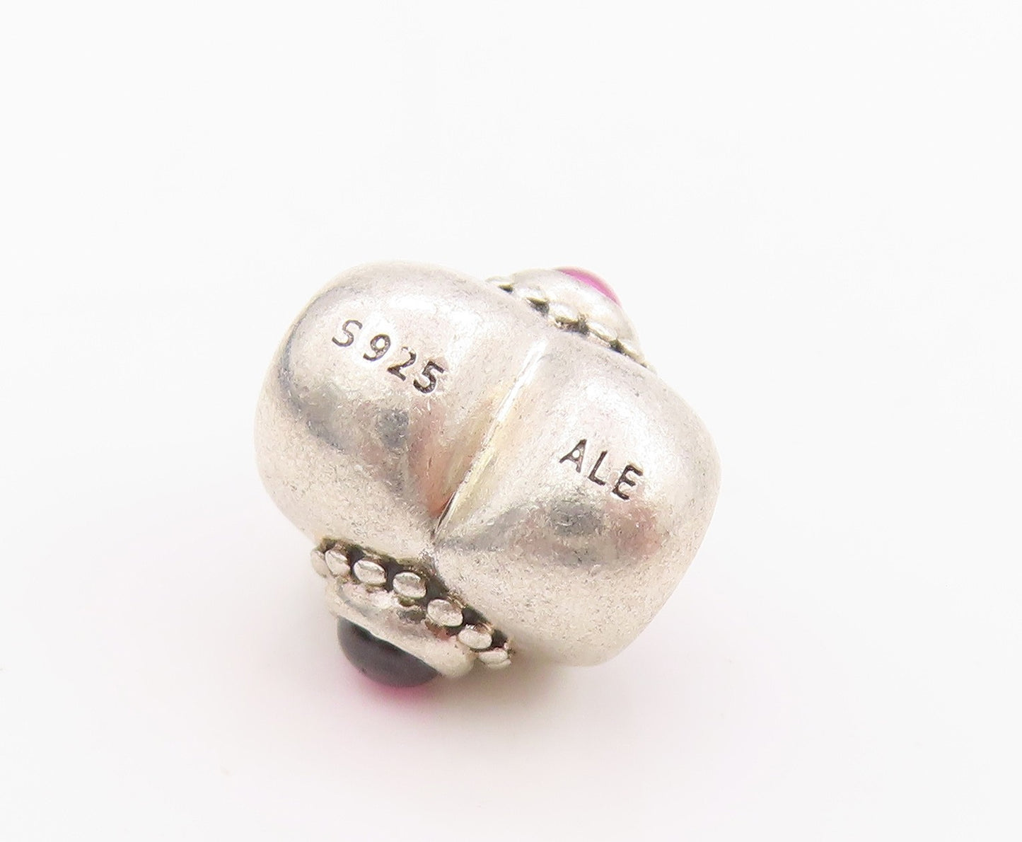925 Sterling Silver Vintage Pendant PANDORA Cabochon CZ Heart Charm  PT24502