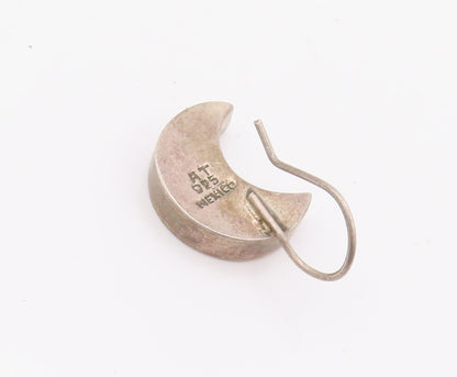 925 Sterling Silver Earrings MEXICO Minimalist Etched Galaxy Solid Moon  EG12838