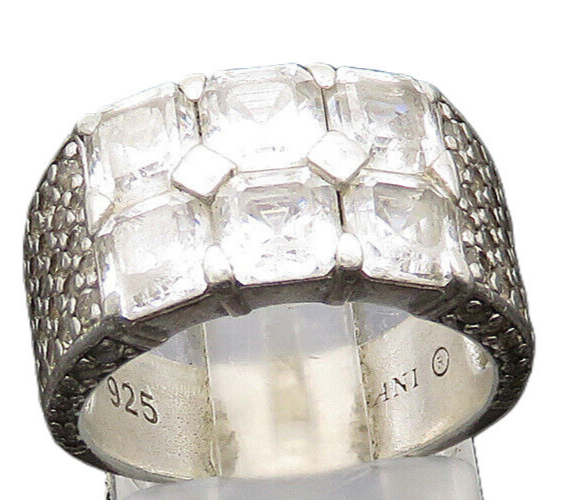 DANI 925 Sterling Silver  Vintage Cubic Zirconia Band Ring Sz 6.5  RG21170
