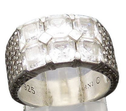 DANI 925 Sterling Silver  Vintage Cubic Zirconia Band Ring Sz 6.5  RG21170