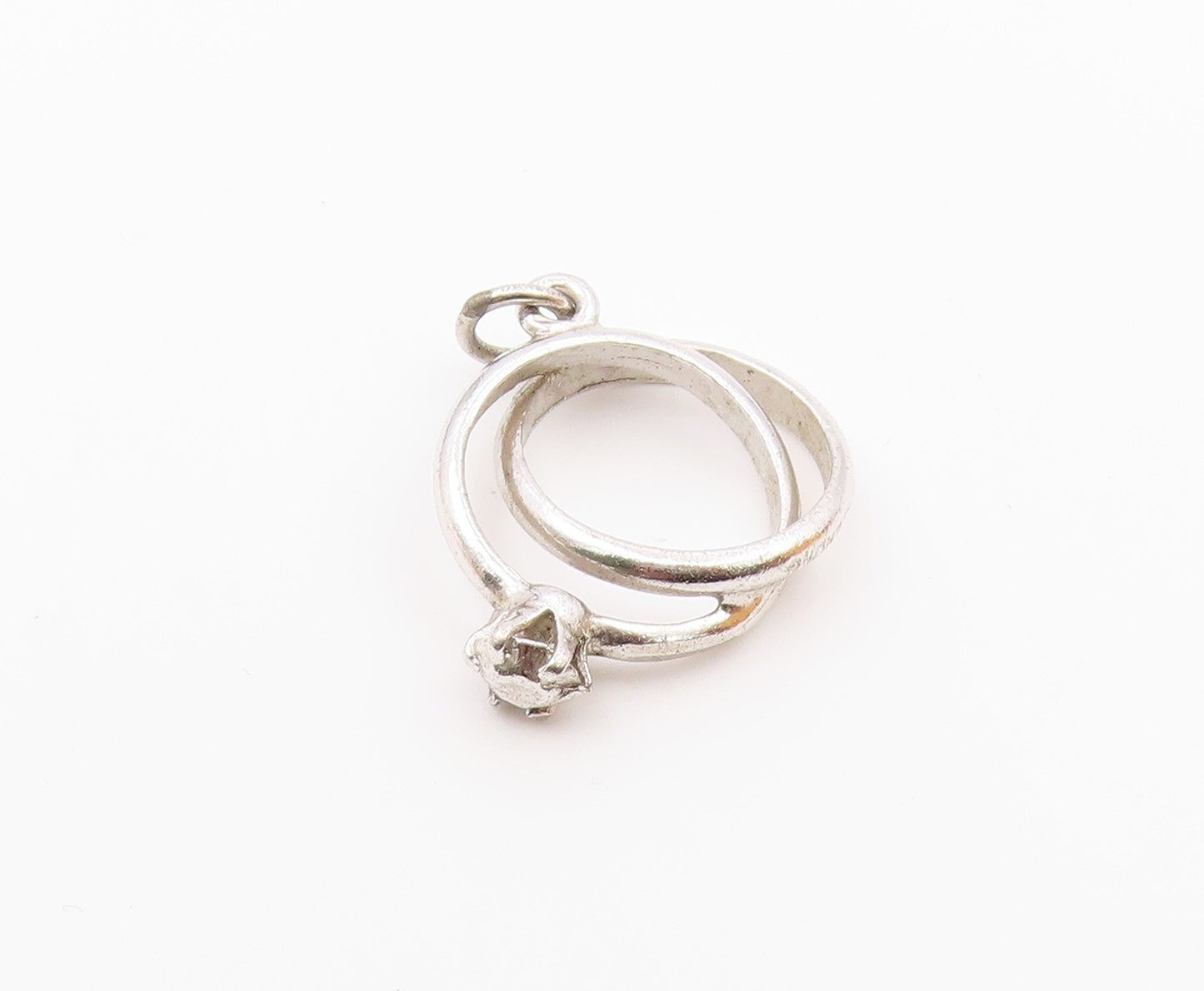 925 Silver  Vintage Engagement Ring & Wedding Band Motif Pendant  PT16328