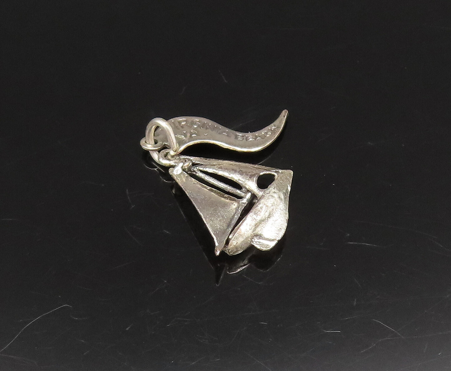 925 Sterling Silver  Vintage Virginia Beach Sailboat Charm Pendant  PT21580